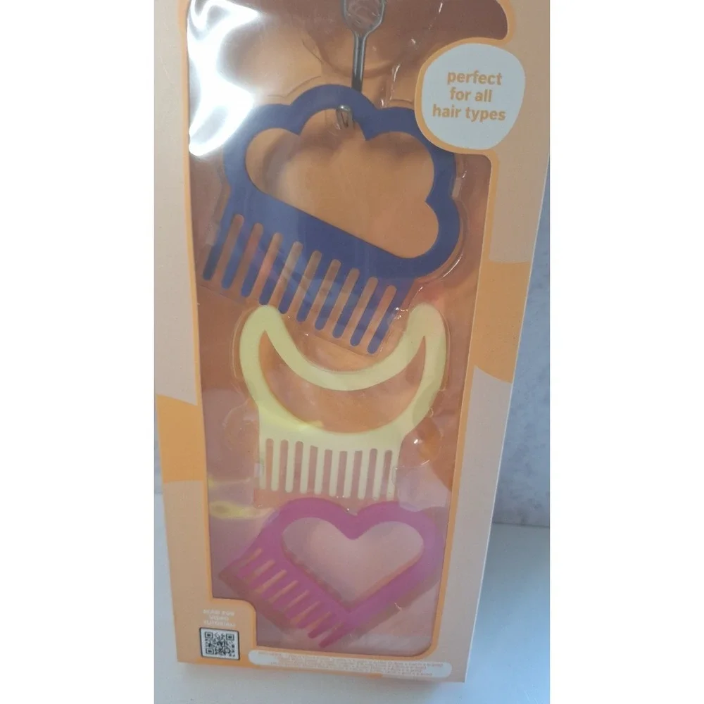 Plastic Mini Shower Combs Set,3-piece Wide Tooth Detangling Combswith Cloud